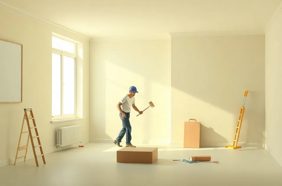 Intérieur rénové après travaux de peinture à Grande-Synthe